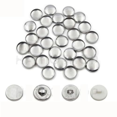 100 Stück Sets/Los Nr. 16–60 DIY handgefertigte Stoffknöpfe, Brotform, rund, mit Stoff überzogener Knopf, Stoff, Metall, 4 Knöpfe auf der Rückseite, L60, Drahtrückseite von YJMYZ