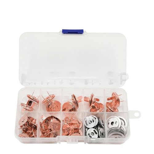 20 Sätze/Los 16 mm – 20 mm Magnetknöpfe Druckknopfverschluss mit Box für DIY Nähen Geldbörse Handtasche Basteln Geldbörse Teile Zubehör Schnalle-Roségold-18 von YJMYZ