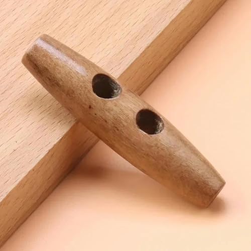 20 Stück Olivenknöpfe Holzknöpfe zum Nähen Basteln Kleidung Mantel Außenpullover Knopf Lange Streifen Druckknöpfe Nähzubehör-N-3,5CM von YJMYZ