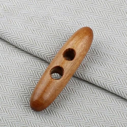 20 Stück Olivenknöpfe Holzknöpfe zum Nähen Basteln Kleidung Mantel Außenpullover Knopf Lange Streifen Druckknöpfe Nähzubehör-X-3CM von YJMYZ