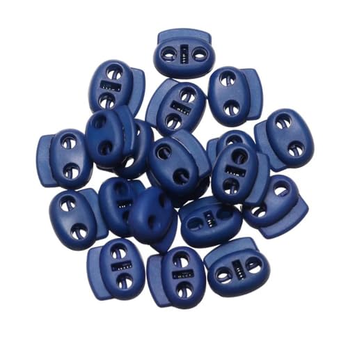 20 Stück Stopper Doppellöcher Kordelstopper Bean Toggle Clip Knebelverschluss Kordel Bekleidung Schnürsenkel Knöpfe Sportbekleidung Zubehör-5 von YJMYZ