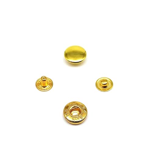 25 Sets 10 mm 12,5 mm 15 mm #633 655 831 201 Metall-Druckknopf-Druckknopf für Ledertasche, Kleidung, Jacke, Mantel, Reparaturwerkzeug-golden 655 von YJMYZ