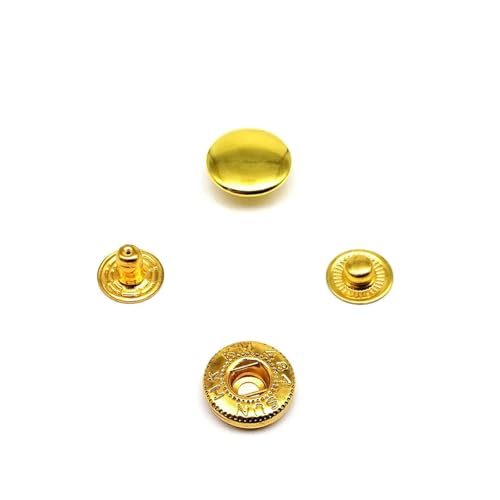 25 Sets 10 mm 12,5 mm 15 mm #633 655 831 201 Metall-Druckknopf-Nieten für Ledertaschen, Kleidung, Jacken, Mäntel, Reparaturwerkzeug-golden 633 von YJMYZ