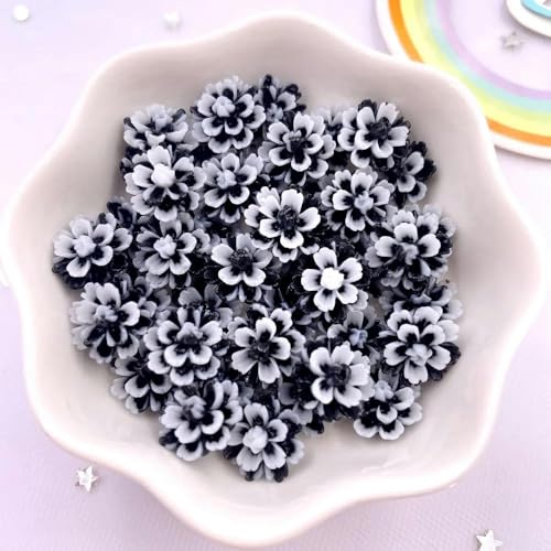 50 Stück 12 mm Harz Doppelschicht Candy Farbe Flatback Blume Strass Scrapbook Hochzeit Knöpfe Applikation Handwerk DIY Nail Art-4 von YJMYZ