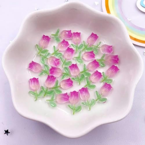 50 Stück Harz Mini bunt A Kunst Nagel Flatback Blume Strass Knöpfe Applikation Zubehör DIY Maniküre-P von YJMYZ