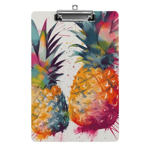 A4-Klemmbrett für 100 Blatt, tropische Früchte, Aquarell, Ananas, Acryl-Klemmbrett, Büro-Klemmbrett, Büro-Klemmbrett, Büro-Klemmbrett, Clip, Lehrertafel, Clip von YJWANDL