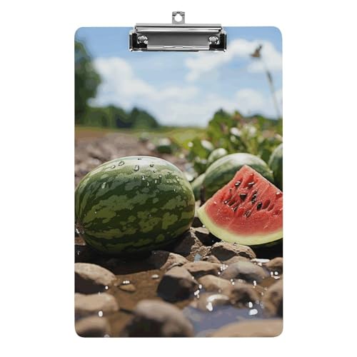 Klemmbrett A4, hält 100 Blatt, Wassermelone auf dem Boden, Druck-Acryl-Klemmbrett, Büro-Klemmbrett, Business-Board, Clip, Lehrertafel, Clip von YJWANDL