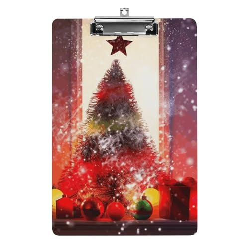 Klemmbrett A4, hält 100 Blatt, Weihnachtsfeier, Druck, Acryl-Klemmbrett, Büro-Klemmbrett, Büro-Klemmbrett, Büro-Klemmbrett, Clip, Lehrertafel, Clip von YJWANDL