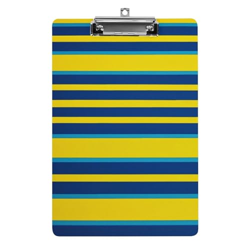 Klemmbrett A4, hält 100 Blatt, gelbe und blaue Streifen, Acryl-Klemmbrett, Büro-Klemmbrett, Büro-Klemmbrett, Büro-Klemmbrett, Clip, Lehrertafel, Clip von YJWANDL