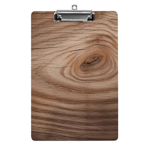 YJWANDL Klemmbrett A4, hält 100 Blatt, Holzmaserung, Druck, Acryl, Klemmbrett, Büro-Klemmbrett, Business-Board, Clip, Lehrertafel, Clip, Stil von YJWANDL