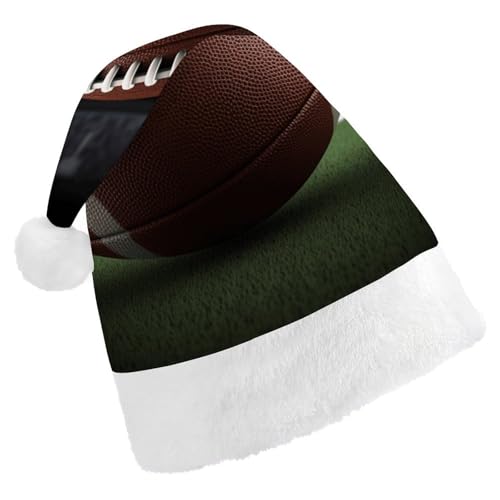 YJWANDL Weiche und gemütliche Weihnachtsmütze, American Football Druck, Weihnachtsmütze, perfekte Weihnachtsmütze für Feiertage und Winterfeiern von YJWANDL