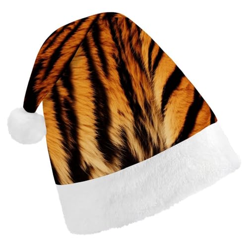 YJWANDL Weiche und gemütliche Weihnachtsmütze, Tiger-Streifenmuster, Weihnachtsmütze, perfekte Weihnachtsmütze für Feiertage und Winterfeiern von YJWANDL