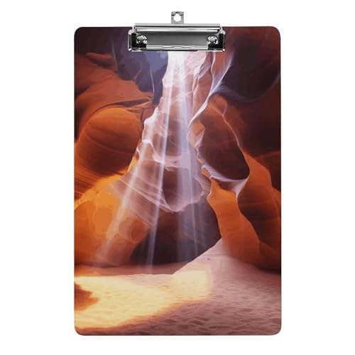 YJWANDO A4-Klemmbrett für 100 Blatt Antilope-Canyon-Druck, Acryl-Klemmbrett, Büro-Klemmbrett für Restaurants, Unternehmen, Outdoor, Stil von YJWANDO