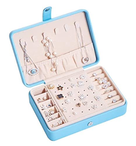 Schmuck-Organizer, Schmuckschatulle, Schmuckschatulle, tragbarer Schmuck-Display-Aufbewahrungs-Organizer, Leder, für Ringe, Ohrringe, Halsketten, Schmucketui für Frauen, Schmucketui, Schmuckdispl von YJYJY