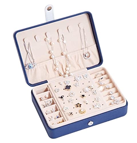 Schmuck-Organizer, Schmuckschatulle, Schmuckschatulle, tragbarer Schmuck-Display-Aufbewahrungs-Organizer, Leder, für Ringe, Ohrringe, Halsketten, Schmucketui für Frauen, Schmucketui, Schmuckdispl von YJYJY