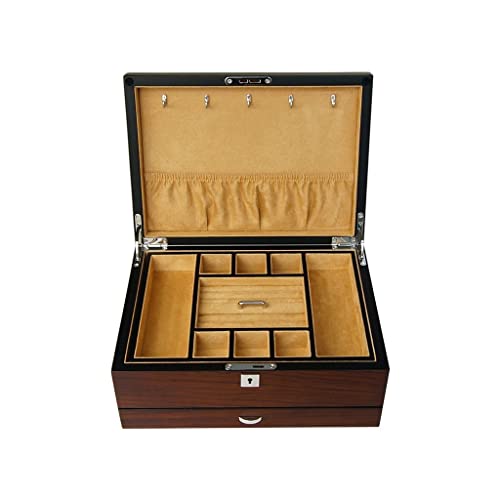 Schmuckkästchen, Organizer, Schmuckschatulle, mehrschichtige Aufbewahrungsbox für Ringe, Ohrringe, Halsketten, Armbänder, Uhren, kleine Schmuckaufbewahrungsbox, Schmuckschatulle aus Holz, Schmuck von YJYJY