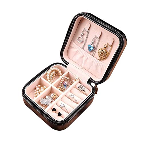 YJYJY Schmuckschatulle, Schmuck-Organizer, tragbar, mit Haken, multifunktionale Ohrring- und Ringbox, herausnehmbare Trennwand, Schmuckschatulle, Schmuck-Organizer von YJYJY