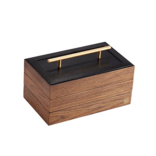 YJYJY Schmuckschatulle, dreischichtige Retro-Schmuckschatulle, Aufbewahrungsbox aus Holz für Ringe, Ohrringe, Halsketten und Armbänder, 10,43 Zoll, Schmuckschatullen und Organizer von YJYJY