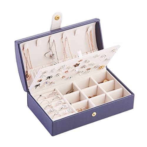 YJYJY Schmuckschatulle, tragbare Schmuckschatulle, für Ohrringe, Halsketten, Ringe, Schmuck-Organizer, herausnehmbare Trennwand, Schmuckschatulle, Aufbewahrungsbox, Schmuck-Organizer von YJYJY