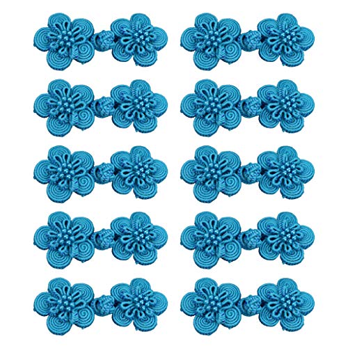 Chinesische Knoten Knöpfe,Knöpfe, 10 Paar chinesische handgefertigte Cheongsam-Knöpfe mit Blumenmuster, Knotenknöpfe, Nähknöpfe for Selbernähen von Mänteln und Cheongsam-Umhängen(Blue) von YJzhAHanG