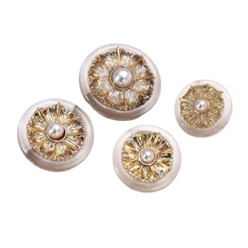 Perlenknöpfe,Dekorative Knöpfe, 10 Stück 20/25 mm Perlenknöpfe for Kleidung Damenmode runde Jackenmantelknöpfe handgemachte Nähknöpfe(Gold,20mm) von YJzhAHanG