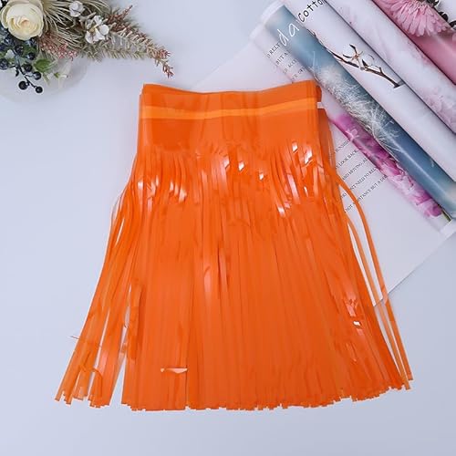 YKAFADE 10 Stück Metall Lametta Vorhänge Folie Fransen Orange Metallic Tinsel Vorhange Hintergrund Fringe Fransenvorhang für Hochzeit Party Geburtstag Dekoration Hintergrund Foto Requisiten von YKAFADE