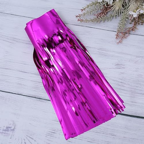 YKAFADE 10 Stück Metall Lametta Vorhänge Folie Fransen Rose Pink Metallic Tinsel Vorhange Hintergrund Fringe Fransenvorhang für Hochzeit Party Geburtstag Dekoration Hintergrund Foto Requisiten von YKAFADE