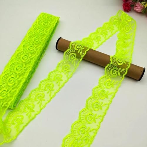 YKAFADE 10 Yard 4cm Breite Stickerei Spitzenbesatz Spitzenband DIY Dekorative Spitze Zierband Dekoband Spitzen Borten Bänder zum Nähen Handwerk Dessous Hochzeitskleid Haus Deko,Hellgrün #1 von YKAFADE