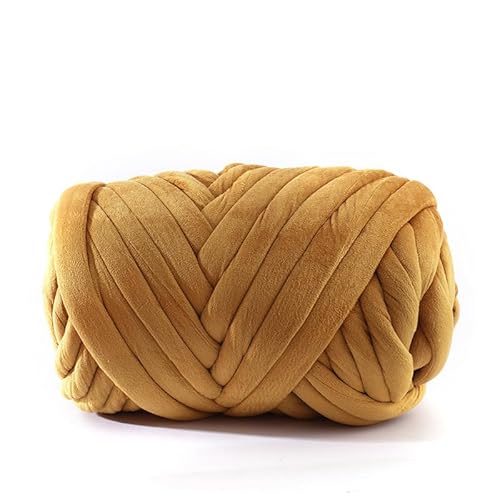 YKAFADE 1000g Dicke Wolle Garn, Dicke Wolle zum Häkeln Chunky Yarn Schlauchgarn Häkelwolle Sperrige Armstricken Wolle zum Handstricken für körbe, Decke, Rucksack, Haustierkorb, Haut -Gelb #2 von YKAFADE