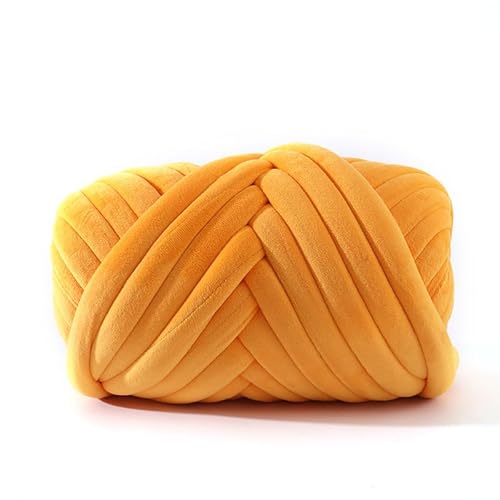 YKAFADE 1000g Dicke Wolle Garn, Dicke Wolle zum Häkeln Chunky Yarn Schlauchgarn Häkelwolle Sperrige Armstricken Wolle zum Handstricken für körbe, Decke, Rucksack, Haustierkorb, Haut -Gelb #3 von YKAFADE