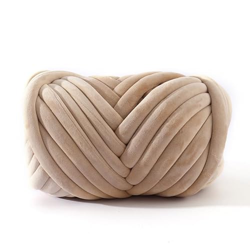 YKAFADE 1000g Dicke Wolle Garn, Dicke Wolle zum Häkeln Chunky Yarn Schlauchgarn Häkelwolle Sperrige Armstricken Wolle zum Handstricken für körbe, Decke, Rucksack, Haustierkorb, Haut -Khaki von YKAFADE