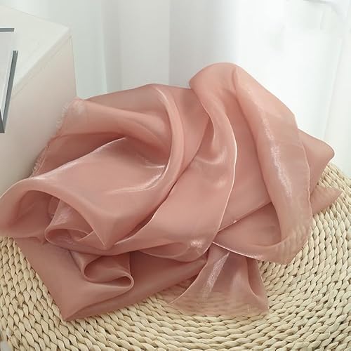 YKAFADE 1m Organza Stoffe zum Nähen Hauch Zart, Fein Schimmernder glitzernder Kostümstoff 150cm breit Organza Stoff zum Dekorieren für Tutu-Röcke Basteln Hochzeitskleid Tischdecke -Rosa #2 von YKAFADE