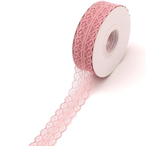 YKAFADE 25 Yard Spitzenband 3cm Dunkelrosa Spitzenborte Dekostoff Spitzenstoff Zum Nähen Spitze Blumenband Borte für Hochzeit Tischdeko Basteln Nähen Handwerk Geschenkband Kraftpapier Heimdekoration von YKAFADE