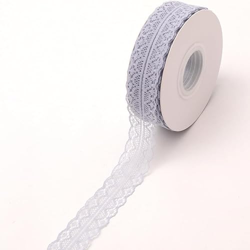 YKAFADE 25 Yard Spitzenband 3cm Grau Spitzenborte Dekostoff Spitzenstoff Zum Nähen Spitze Blumenband Borte für Hochzeit Tischdeko Basteln Nähen Handwerk Geschenkband Kraftpapier Heimdekoration von YKAFADE