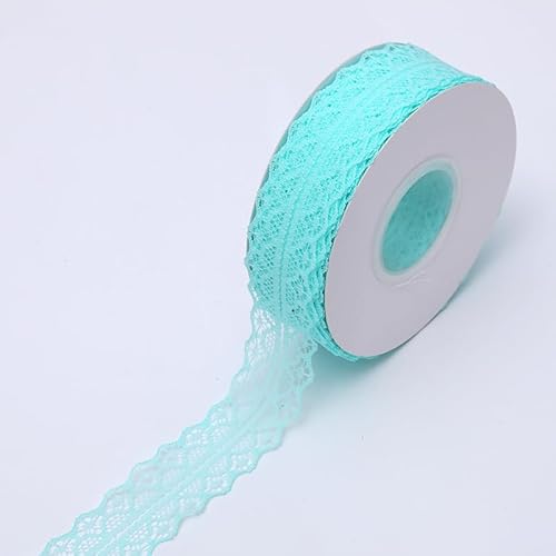 YKAFADE 25 Yard Spitzenband 3cm Hellblau Spitzenborte Dekostoff Spitzenstoff Zum Nähen Spitze Blumenband Borte für Hochzeit Tischdeko Basteln Nähen Handwerk Geschenkband Kraftpapier Heimdekoration von YKAFADE