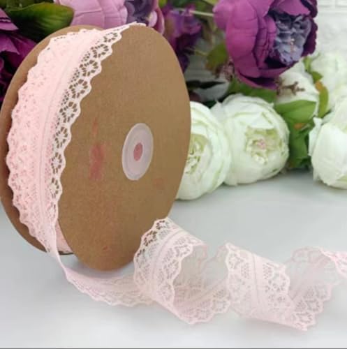 YKAFADE 25 Yard Spitzenband 3cm Sekt Spitzenborte Dekostoff Spitzenstoff Zum Nähen Spitze Blumenband Borte für Hochzeit Tischdeko Basteln Nähen Handwerk Geschenkband Kraftpapier Heimdekoration von YKAFADE