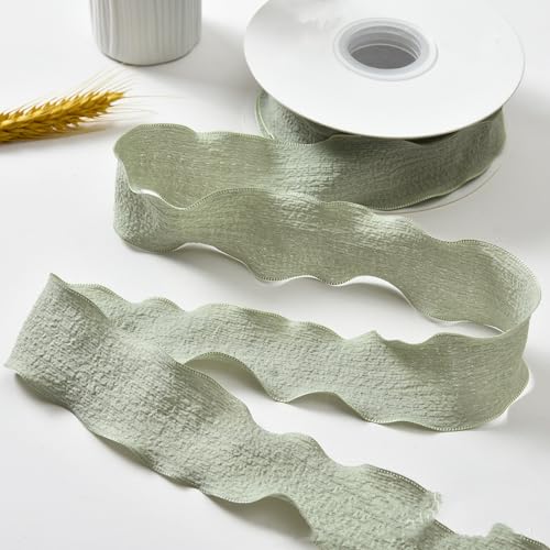 YKAFADE 3 Rollen x 10 Yard 25mm Breit Geschenkband Schleifenband Stoffband Bänder-Set Deko Band für Hochzeitseinladungen, Brautsträuße, Geschenke, Verpackungen, DIY-Kunsthandwerk Basteln-Grün von YKAFADE