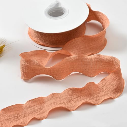 YKAFADE 3 Rollen x 10 Yard 25mm Breit Geschenkband Schleifenband Stoffband Bänder-Set Deko Band für Hochzeitseinladungen, Brautsträuße, Geschenke, Verpackungen, DIY-Kunsthandwerk Basteln-Orange von YKAFADE