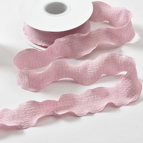 YKAFADE 3 Rollen x 10 Yard 25mm Breit Geschenkband Schleifenband Stoffband Bänder-Set Deko Band für Hochzeitseinladungen, Brautsträuße, Geschenke, Verpackungen, DIY-Kunsthandwerk Basteln-Rosa #2 von YKAFADE