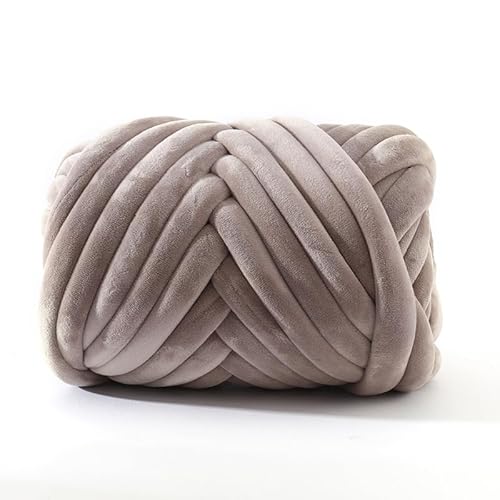 YKAFADE 500g Dicke Wolle Garn, Dicke Wolle zum Häkeln Chunky Yarn Schlauchgarn Häkelwolle Sperrige Armstricken Wolle zum Handstricken für körbe, Decke, Rucksack, Haustierkorb, Haut -braun von YKAFADE