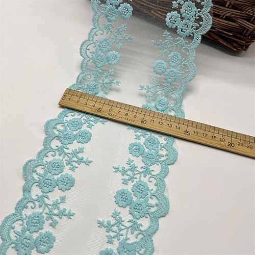 YKAFADE Spitzenbordüre Spitzenband 15 Yard 13cm Vintage Band Spitzen-Blumen Spitzenbesatz Dekoband Zierband zum Basteln,Nähen Handwerk Dessous Hochzeitskleid Deko Scrapbooking Geschenkbox, Grün von YKAFADE