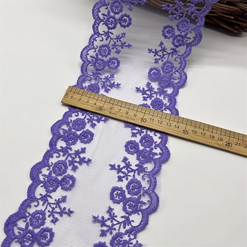 YKAFADE Spitzenbordüre Spitzenband 15 Yard 13cm Vintage Band Spitzen-Blumen Spitzenbesatz Dekoband Zierband zum Basteln,Nähen Handwerk Dessous Hochzeitskleid Deko Scrapbooking Geschenkbox, Lila von YKAFADE