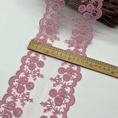 YKAFADE Spitzenbordüre Spitzenband 15 Yard 13cm Vintage Band Spitzen-Blumen Spitzenbesatz Dekoband Zierband zum Basteln,Nähen Handwerk Dessous Hochzeitskleid Deko Scrapbooking Geschenkbox, Rosa von YKAFADE