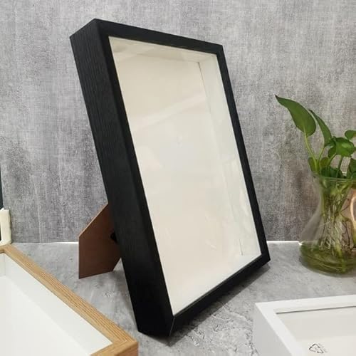 Tisch-Display-Bilderrahmen, Wandmontage-Bilderrahmen, 1 Stück Tiefe 3 cm Holz-Bilderrahmen for die Anzeige von dreidimensionalen Werken Nordic DIY 3D-Holz-Bilderrahmen-Foto-Dekor(Black frame,20X20cm) von YKJGRTF