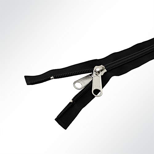 YKK® 10C Reißverschluss Zeltreisser Spiralreißverschluss, Spiral, teilbar, schwarz, Länge 500cm von YKK
