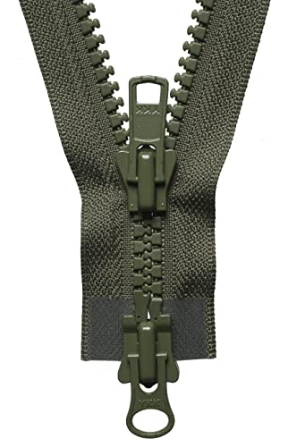 YKK 18076566 Zwei-Wege-Reißverschluss, Metall, Nein 566 Khaki, 76 cm Length von YKK