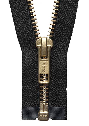 YKK Downton Fabrics and Crafts Reißverschluss, Messing, Metall, offenes Ende, 30 cm, Schwarz YKK Downton Fabrics and Crafts Reißverschluss, Messing, Metall, offenes Ende, 30 cm, Schwarz von YKK
