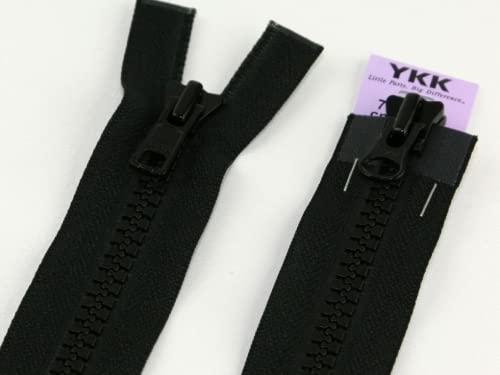 YKK Vislon Zwei-Wege-Reißverschluss, offenes Ende, 70 cm, Schwarz von YKK