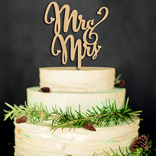 Mr & Mrs Cake Toppers,Hochzeit Kuchen Topper Holz Tortentopper für Party Hochzeitsgeschenk Jahrestag Kuchen Dekoration von YKKJ