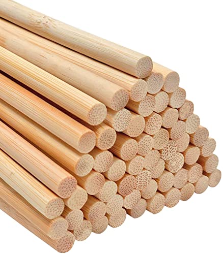 100PCS Holzstäbchen,Holzstab Bastelhölzer,Holzdübelstäbe,für DIY Handwerk Modellprojekte Die Gebäude.(15 * 0.5cm) Holzstäbe von YKKJ